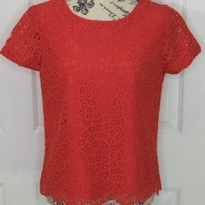 J.Crew Orange Boxy Blouse, Work, Career, Business Shell Top, Lined, Size 6